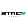 STRID Fitness logo with black text and cyan geometric accent lines