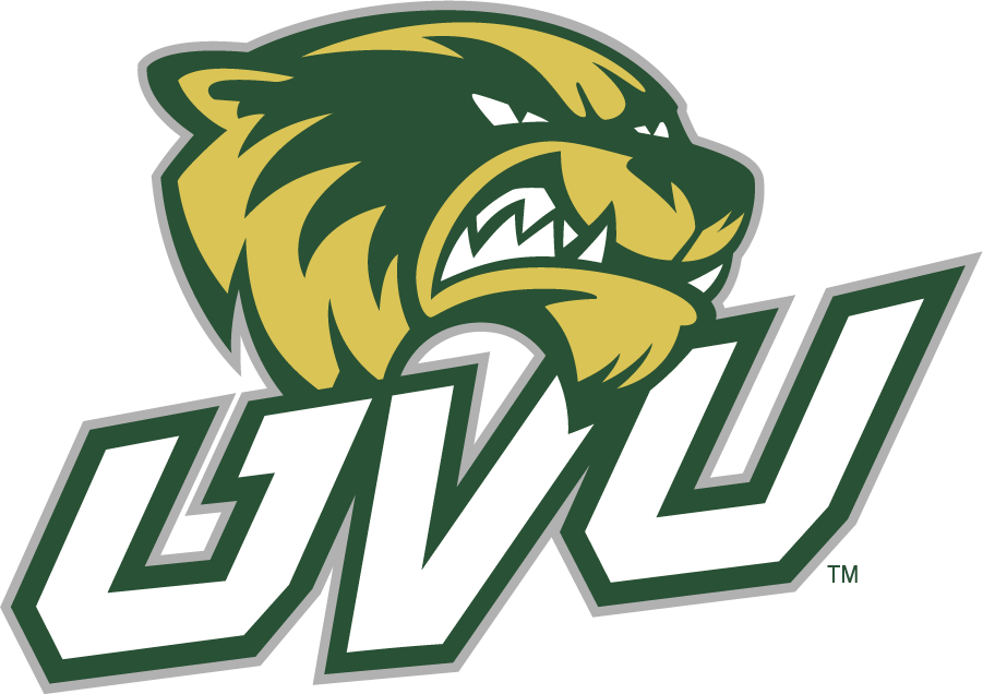 UNI Panthers logo featuring aggressive green and gold panther mascot with bold lettering