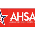AHSA Alabama High School Athletic Association logo with red background and navy star symbol