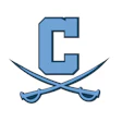 Blue letter C logo with crossed cutlass swords emblem