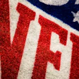 NFL logo on red, white and blue doormat with American flag design