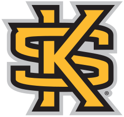 Kansas State Wildcats logo featuring interlocked gold K and S letters with black outline