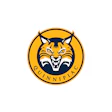 Quinnipiac University Bobcats logo featuring a fierce bobcat head with horns in gold and navy within a circular gold badge