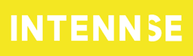 Intennse logo in white text on yellow background