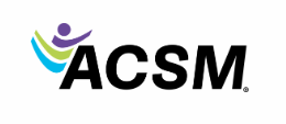 ACSM logo with purple and blue abstract figure symbol and black text
