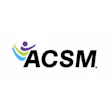 ACSM logo with purple and blue abstract figure symbol and black text