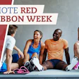 Diverse group of athletes sitting together promoting Red Ribbon Week awareness campaign