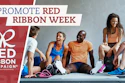 Diverse group of athletes sitting together promoting Red Ribbon Week awareness campaign