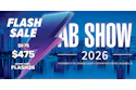 Flash sale poster for 2026 Auto Show in Orlando, Florida, November 17-19, featuring price reduction from $675 to $475 with promo code FLASH26