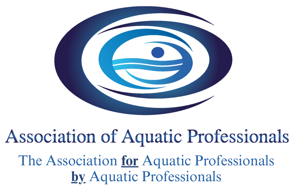 Association of Aquatic Professionals logo featuring a stylized eye symbol in blue and white concentric ovals