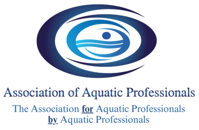 Association of Aquatic Professionals logo featuring a stylized eye symbol in blue and white concentric ovals