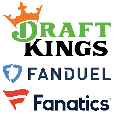 DraftKings, FanDuel, and Fanatics logos stacked vertically