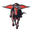 Texas Tech Red Raiders logo featuring a stylized cowboy rider on horseback in red and black