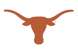 Texas Longhorns burnt orange longhorn steer head logo with registered trademark symbol