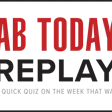 AB Today Replay weekly quiz banner with red and black typography