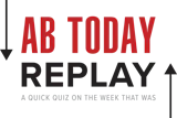 AB Today Replay quiz header with red and black text on white background