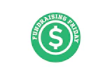 Fundraising Friday logo with green circular badge featuring white dollar sign symbol