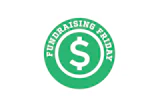 Fundraising Friday green circular logo with white dollar sign symbol