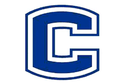 Navy blue and white 'C' logo in shield emblem design