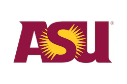 ASU Arizona State University logo with maroon and gold spartan helmet symbol