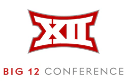 Big 12 Conference logo featuring red shield with white arrows and text