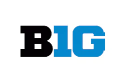 Big Ten Conference logo featuring black and blue lettering
