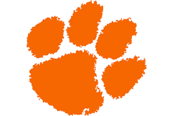 Clemson University orange paw print logo