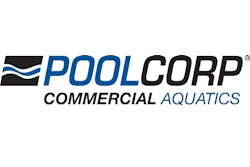 PoolCorp Commercial Aquatics logo with blue wave symbol and text
