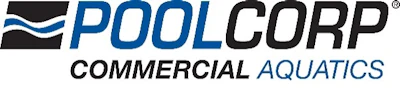 PoolCorp Commercial Aquatics logo with blue wave symbol and text