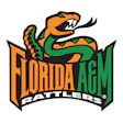 Florida A&M Rattlers logo featuring an orange and green coiled snake mascot with text