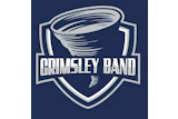 Grimsley Band logo featuring a tornado symbol on a navy shield with white text