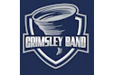 Grimsley Band logo featuring a tornado symbol on a navy shield with white text