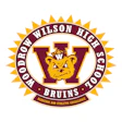 Woodrow Wilson High School Bruins logo featuring maroon W with bear mascot and gold sun-burst seal
