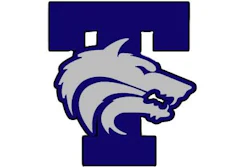 University of Toledo Rockets logo featuring a stylized wolf head in navy blue and gray with integrated letter T