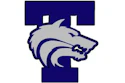 University of Toledo Rockets logo featuring a stylized wolf head in navy blue and gray with integrated letter T