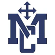Navy blue geometric logo featuring stylized M letterforms with directional cross arrows