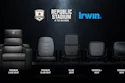 Five stadium seat types displayed left to right: Premium Loge Seat, Premium Club Seat, Club Seat, General+ Seat, and General Seat, with Republic Stadium and Irwin branding.