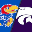University of Kansas Jayhawk logo in blue and Kansas State University Wildcat logo in purple displayed side-by-side
