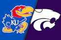 University of Kansas Jayhawk logo in blue and Kansas State University Wildcat logo in purple displayed side-by-side