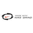 Nike Grind logo featuring swoosh symbol in black badge with italic text