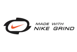 Nike Grind logo featuring swoosh symbol in black badge with italic text