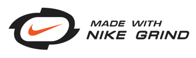 Nike Grind logo featuring swoosh symbol in black badge with italic text