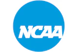 NCAA logo featuring white text on a bright blue circular background