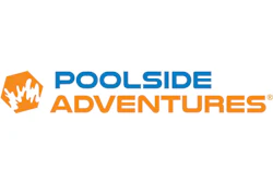 Poolside Adventures logo with orange crown icon and blue and orange text
