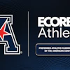American Athletic Conference logo with red star and ECORE Athletic branding as preferred flooring provider