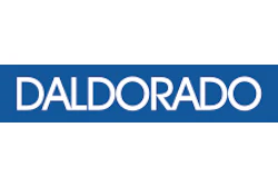 Baldorado logo with white text on blue background