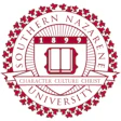 Southern Nazarene University seal featuring maroon and white circular design with open book symbol and 1899 founding date