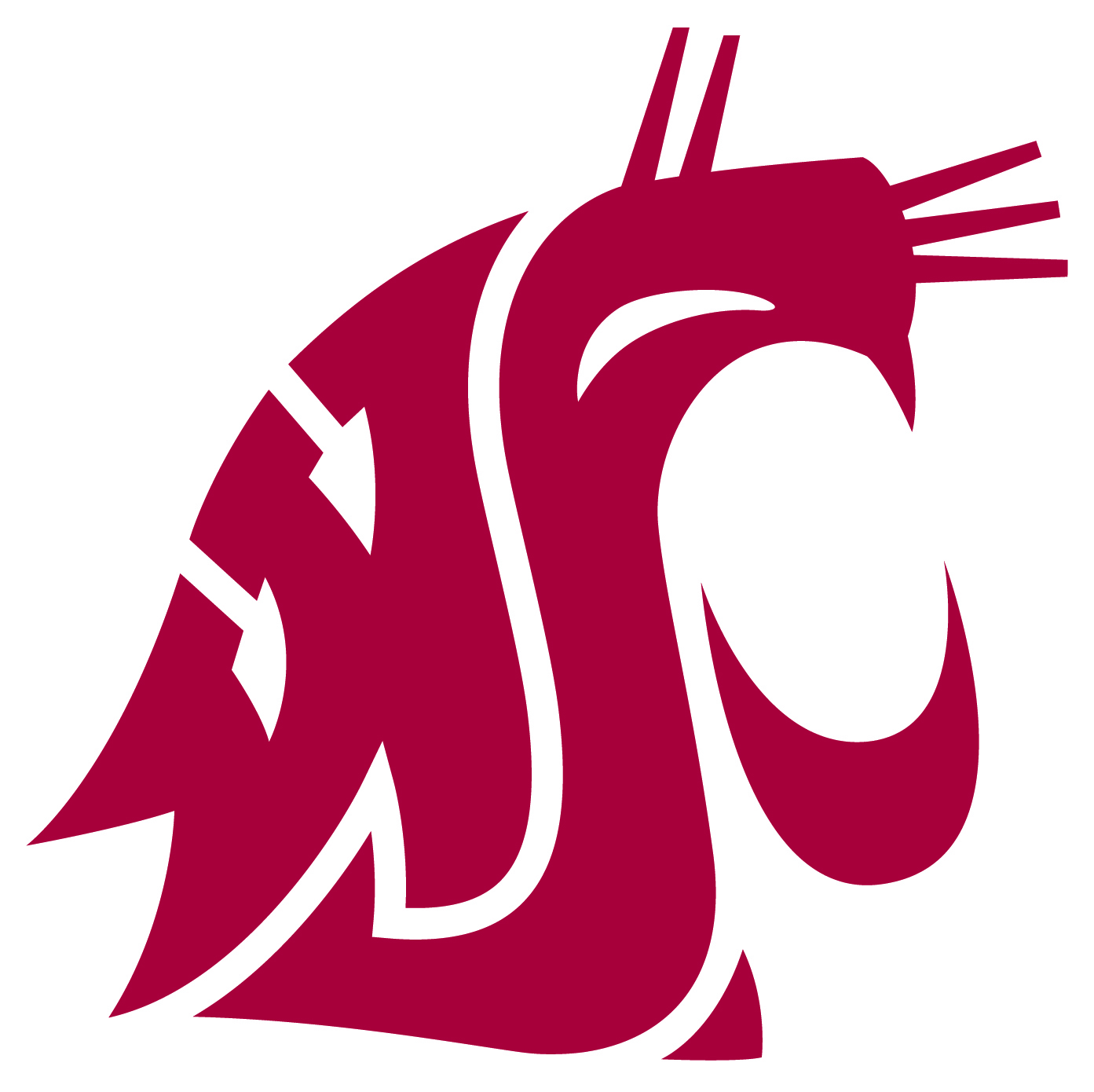Washington State University Cougar logo in crimson red