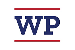 WP logo with navy blue letters and red horizontal accent bars